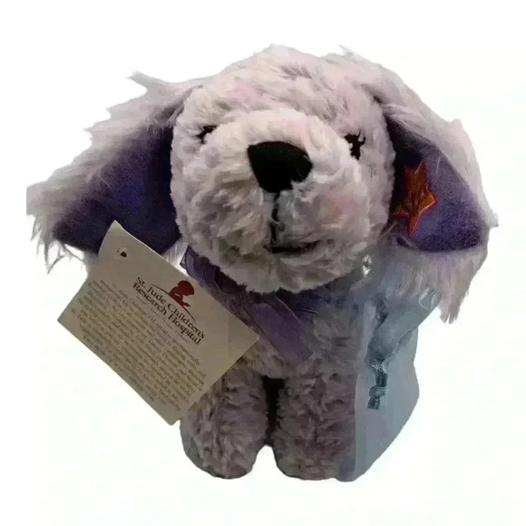 Charmlings Purple Puppy Super Star Stuffed Animal Toy Collectible 6.5" NWT - Picture 1 of 4